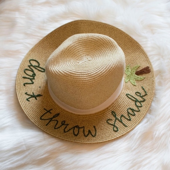 Embroidered Sun Hat Summer Straw Don\'t Throw Shade main image 5